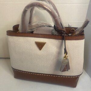 GUESS Zabry Medium Canvas Girlfriend Satchel (NEW)